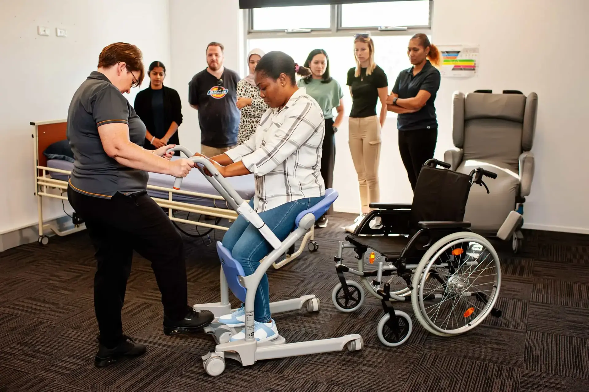 Support workers training course with students